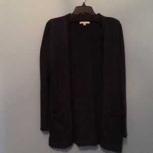 CAbi navy blue with flecks of color sweater